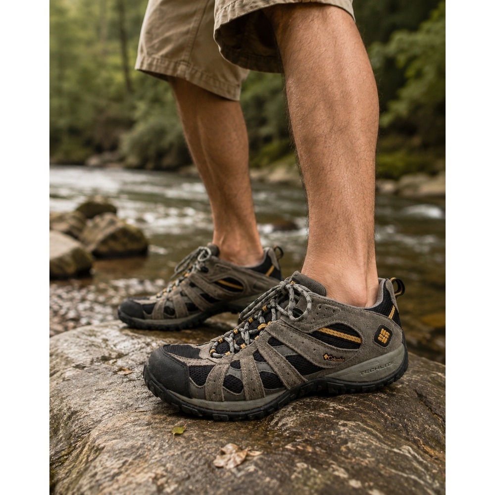 Columbia Redmond Waterproof Mens Hiking Shoes Gray Black BM3938-010 Size 9.5